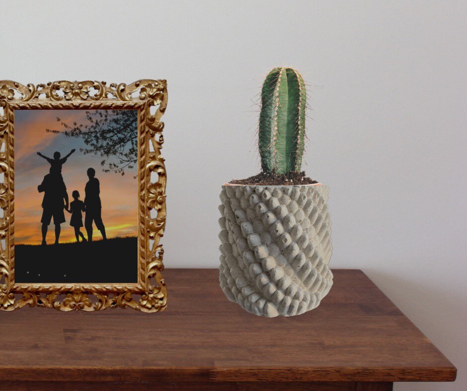 Dragon skin concrete vessel | Dragon scale pen holder | Dragon texture candle vessel | Dragon scale plant pot | Halloween decoration