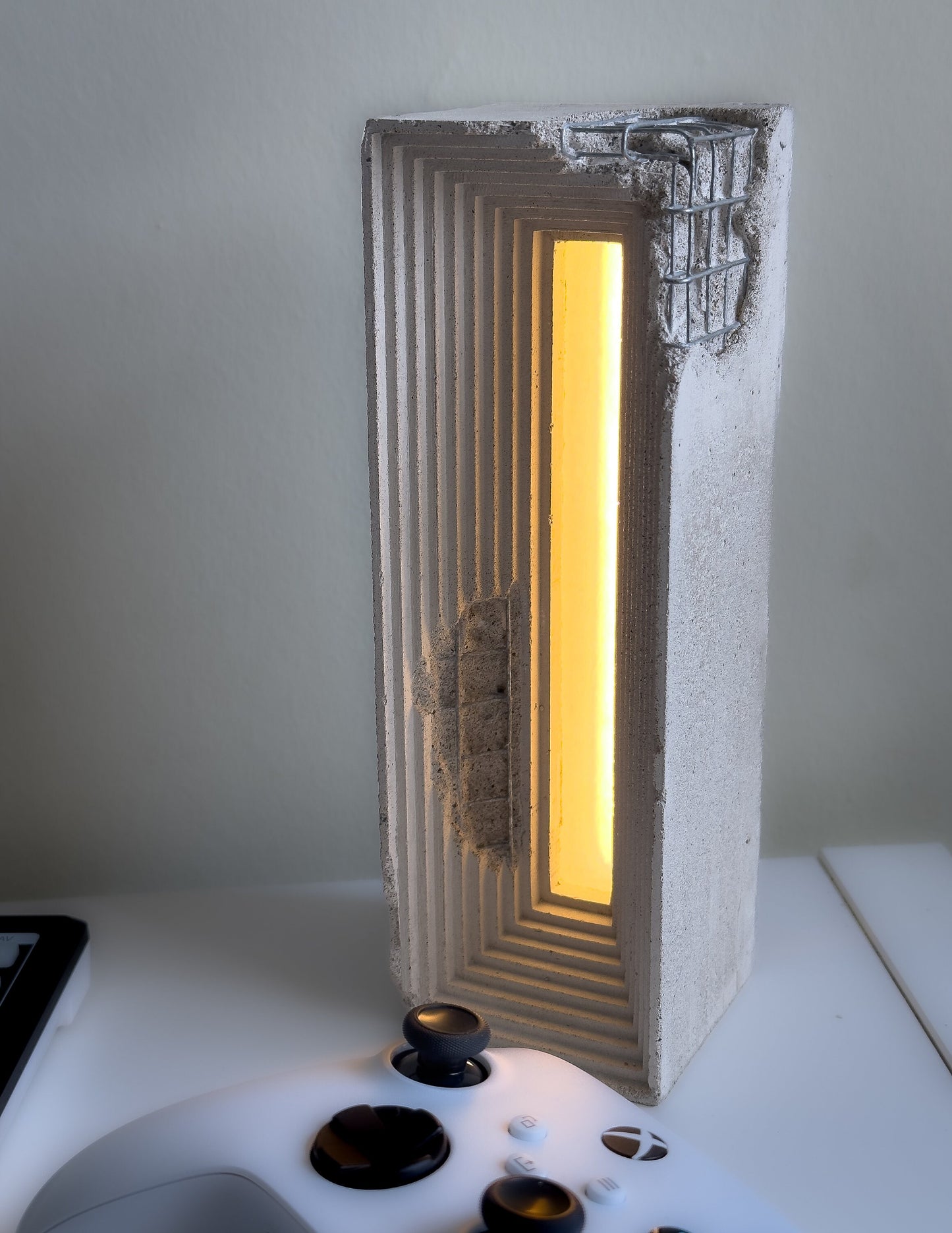 Industrial Table Lamp / Concrete Desk Light / Unique Home Decor / Rustic Lighting / Modern Loft Decor / Luxury Gift For Him / Cement Decor