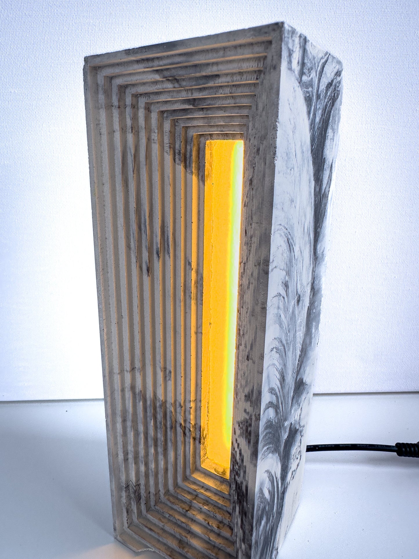 Marbled Concrete Table Lamp / Personalized / Cement LED Night Light / Concrete Home Decor / Industrial Designer Lamp / Luxury Gift For Him