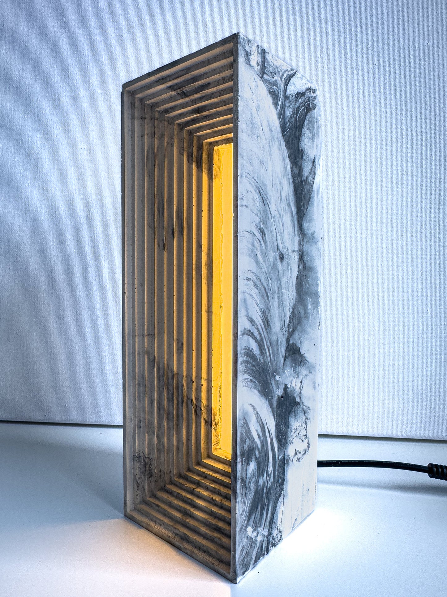 Marbled Concrete Table Lamp / Personalized / Cement LED Night Light / Concrete Home Decor / Industrial Designer Lamp / Luxury Gift For Him