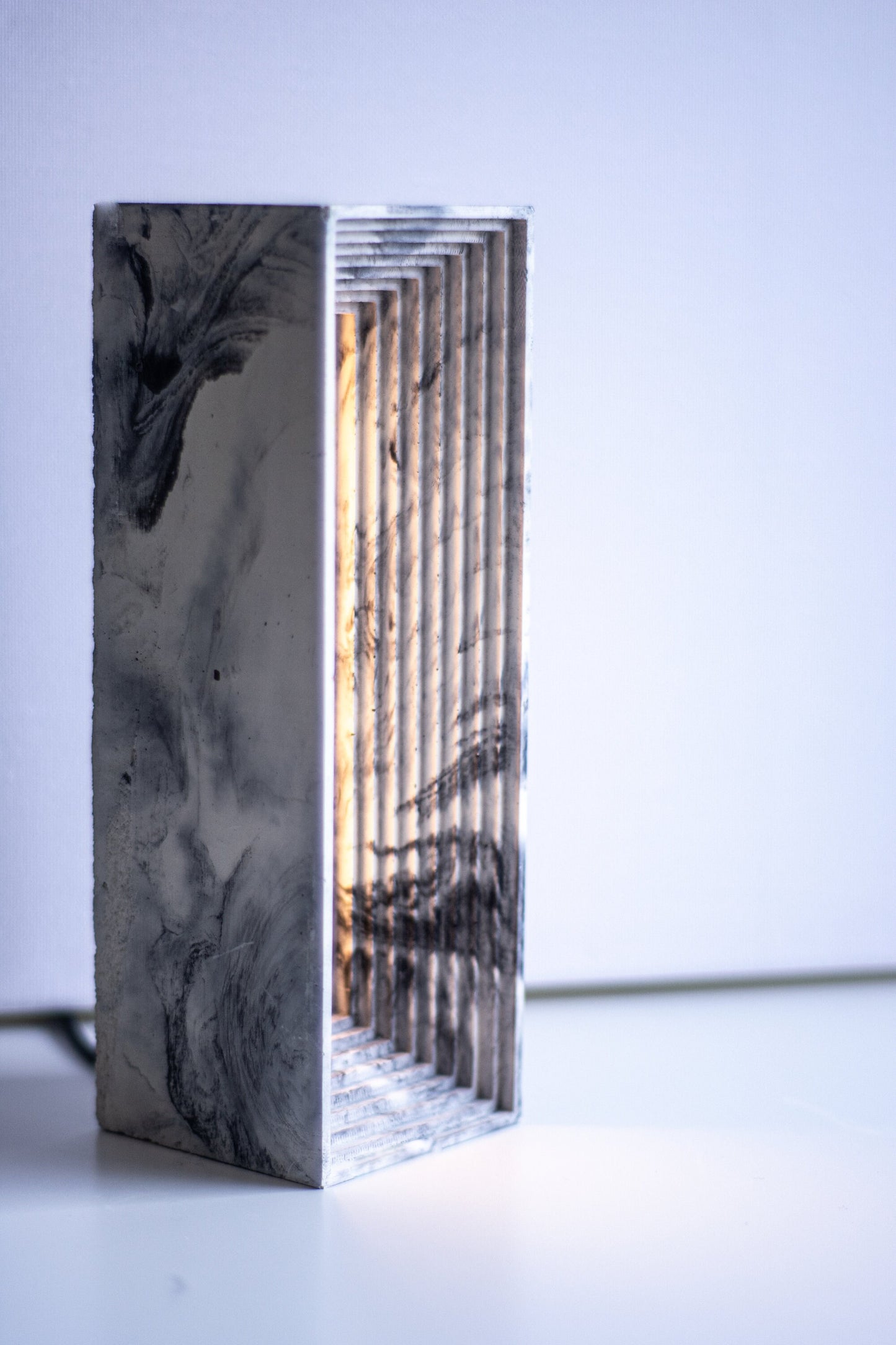 Marbled Concrete Table Lamp / Personalized / Cement LED Night Light / Concrete Home Decor / Industrial Designer Lamp / Luxury Gift For Him