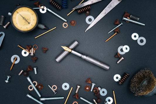 Handmade 1018 Mild Steel Fountain Pen, Comes With 6 Ink Cartridges, Fine or Medium Nib, Made By "Unusual Turns" in Ontario Canada