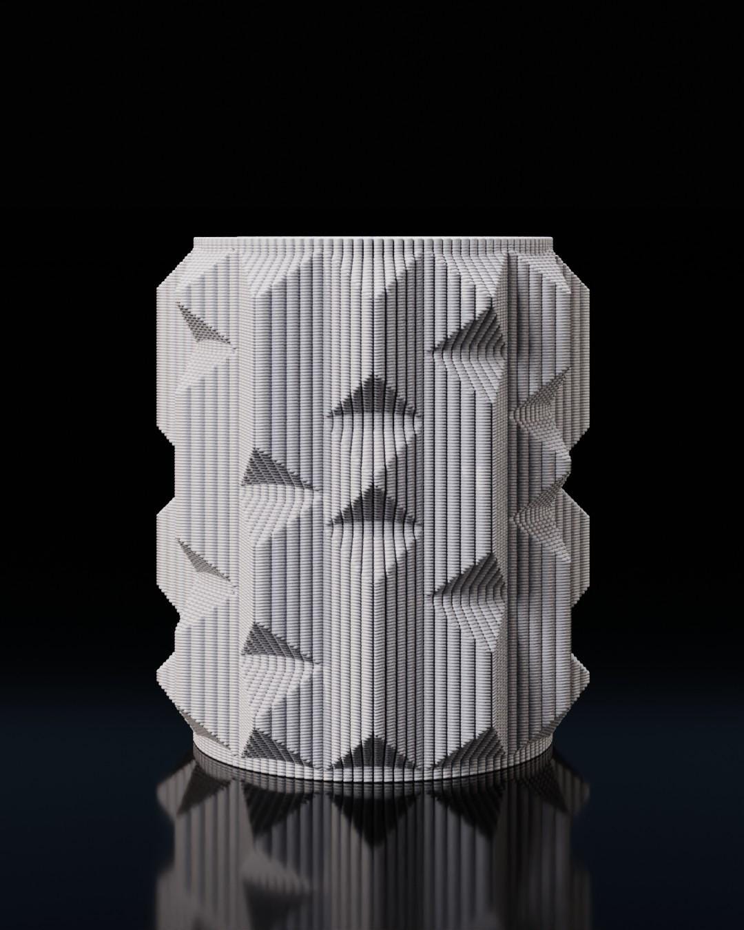 Kaleidoscope Vase - Industrial design - Unique Home decor - Luxury Gift for Him and Her - Brutalism style